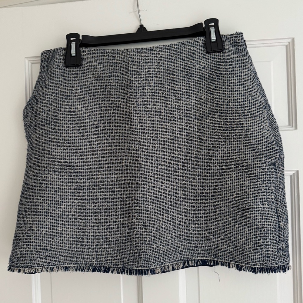 Banana Republic Black and White Textured Mini Skirt